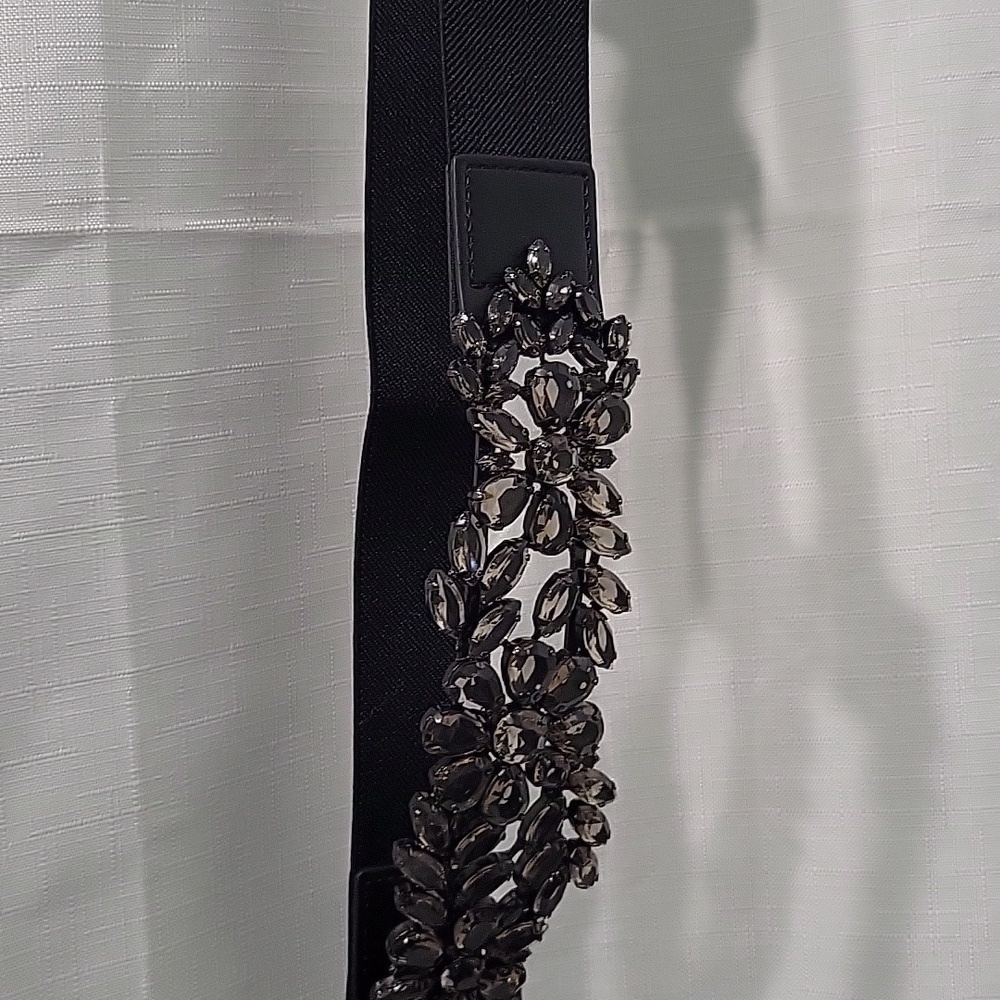 BCBGMaxAzria Black Beaded Women's Belt - Picture 4 of 6